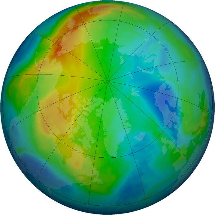 Arctic ozone map for 29 November 1998